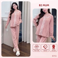 Airy lace maternity wear set made of soft and comfortable cotton material for pregnant and postpartu