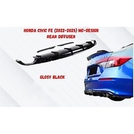 Honda Civic FE (2022-2025) MC-DESIGN Bodykit Rear Diffuser Lip Skirt Skirting Thai Look Car Decorati