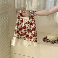 Girl Dress Summer Red Flower Girl Holiday Dress Cute Beach Dress With Hat