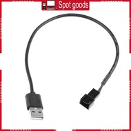 XI 32cm 12 60in Fan Power Adapter Cable 1 to 1 Ways USB 2 0 A Male to 3 Pin Male 5V PWM Fan Connecto