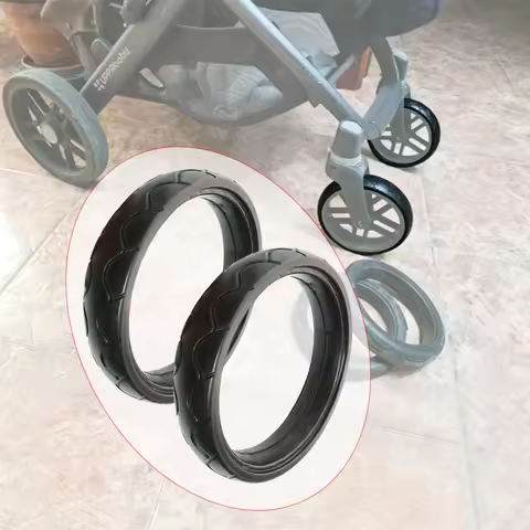Buggy Wheel Tire For Uppababy Vista Pushchair Front Wheel PU Tubeless Tyre Cover Baby Stroller Repla