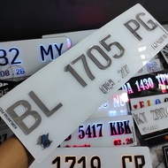 Plat Mobil Putih Timbul Crome Akrilik