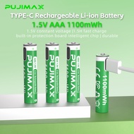 【⚡Ready Stock】aaa battery 1.5V 1100mWh li-ion battery rechargeable battery type-c fast charging