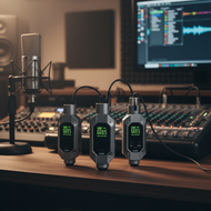 XLR Wireless Converter Set: Professional, Rechargeable, Low Latency Transmitter and Receiver for Dyn