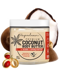 Kapuluan Coconut Body Butter for Women Dry Skin, Body Butter with Organic Coconut Oil, Ucuuba Butter