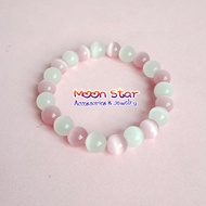 [HCM]Vòng tay đá mắt mèo cỡ 8li màu sắc dễ thương - moon store acc
