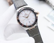 【熱賣】歐米茄-OMEGA星座系列全自動機械機芯手錶 316L精鋼表殼真皮表帶 商務休閒腕錶皮帶手錶 實物拍攝 放心下標