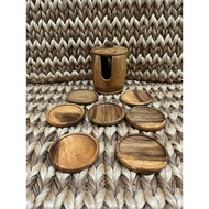 coaster,wooden coaster,wooden coaster set,coaster with holder,wooden coaster with holder