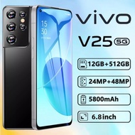 【ของแท้100%】โทรศัพท์มือถือ VIVQ V25 5G เครื่องใหม่ 6.8 นิ้วHD Dual Sim smartphone16+512GB โทรศัพท์มือถือราคาถูก 6800mAh โทรศัพท์ รองรับภาษาไทย ระบบนำทาง มือถือแรงๆ เหมาะสำหรับ Facebook จัดส่งฟรี เมนูภาษาไทย รับประกัน1ปี โทรศัพท์มือถือ โทรศัพท์เล่นเกม มือถ