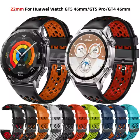22mm Silicone Strap For Huawei Watch GT 5 GT5 46mm Watchband Bracelet For Huawei Watch GT5 GT 3 Pro 