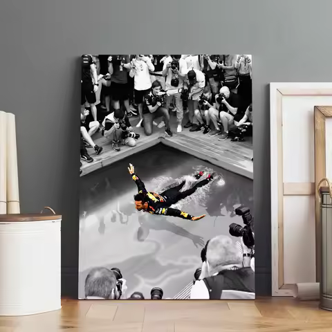 Daniel Ricciardo Monaco GP win Pool Jump Poster Canvas Painting Prints Formula 1 F1 Wall Art Picture