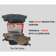 (READY STOCK) TRW GENUINE PERODUA MYVI DISC BRAKE PAD (FRT) -GDB7690
