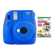 Instax Mini 9 Instant Camera (Cobalt Blue) with Film Twin Pack Bundle (2 Items)