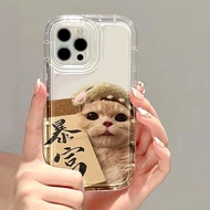 Good case Cartoon AirBag Case For IPhone 11 13 12 Pro Max XR 7 8 Plus 6 6plus 6s Funny Dog/Cat Phone Case TPU Anti-scratch Fall-proof Dirt Resistant Soft Protective Cover ลูกแมวน่ารักนำความมั่งคั่งมาให้คุณ 15 Pro Max