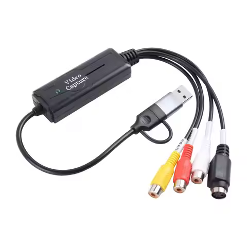 AV S Video Capture Card USB 2.0 Type C Adapter AV Video Composite To USB Type C For Camera OBS PC-PO