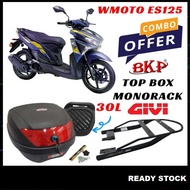 (WMOTO ES125) BKP 30L Top Box Motor+Rak Belakang GIVI Monorack Rear Rack Motorcycle Accessories