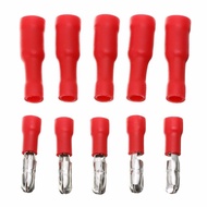 หางปลาเสียบกลม ตัวผู้กับตัวเมีย  Bullet Butt Connector Insulated Crimp Wire Terminals  50คู่