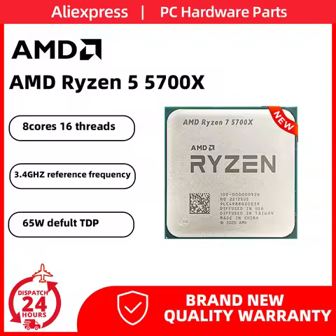 AMD New Ryzen 7 5700X CPU R7 5700X AM4 Processador 3,4 GHz Oito núcleos 16 threads 65W Defalut TDP p