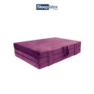 SB Design Square Sleep Latex ที่นอนปิคนิคแบบ 3 พับ ยางพาราแท้หนา 2" รุ่น Picnic Natural Latex สีม่วง ขนาด 3.5 ฟุต
