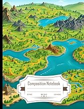 Composition Notebook Wide Ruled: Sandbox Game Map for Building a Bustling Kingdom, Size 8.5x11 Inch,