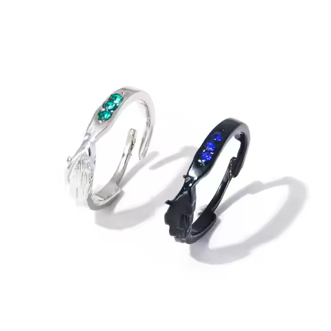Brdwn Attack on Titan Unisex Eren Jager Mikasa Ackerman Cosplay Halloween Lovers Couple Ring