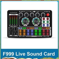 F999 Sound Card Audio Mixer Live Sound Card Voice Changer Mixing Console Amplifier Sound Card Phone 