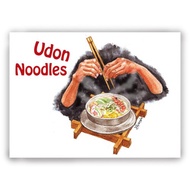 手繪插畫萬用卡/卡片/明信片/插畫卡--麵 鍋燒烏龍麵 美食