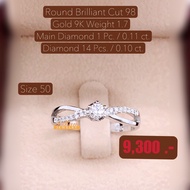 98 Water Square Pollen Diamond Female Ring