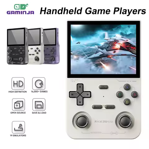 GAMINJA K36 Handheld Game Console 3.5Inch IPS 640x480 Screen Built in 64GB Simulator Games Games Por