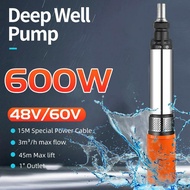 3m3/h Solar Water Pump 45M Max Lift Deep Well Pump 600W Submersible Alternative Energy Agricultural
