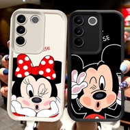 R11 Mickey Mouse Casing for VIVO V29E Y81 Y81s V29 Pro Y100 Black and White