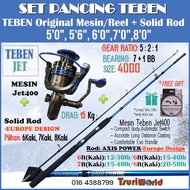 [Promo PancingSet Joran+Mesin] TEBEN JET 4000 Mesin/Reel (7+1 BB)+Europe Design Rod Pancing Set (Jor