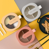 Seasoning Box Spice Jars 4 Compartment,Seasoning Container Jars,Storege Box,Condiment Jar,Spoon.Peny