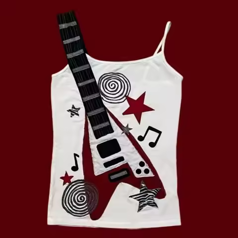 Y2k Vintage Fashion Hip Hop Personality Slim Emo Girl Top Subculture Punk Rock Trend Visual Design M