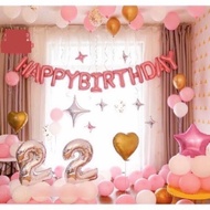 Pink gold birthday balloon decoration set of 30 balloons