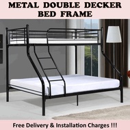 2 In 1 Metal Double Decker Bed Frame / Triple Bedframe / Top Single Bottom Queen / Bunk Bed Frame