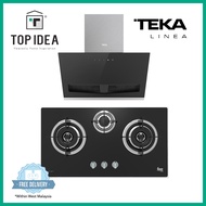 TEKA LINEA 90cm Self Clean Vertical Hood + 82cm 3-Burner Built-In Gas Hob (Tempered Glass) 2-year warranty| LVT 90 GS 82