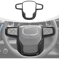 Carbon Fiber Steering Wheel Trim Cover Compatible with GMC-Sierra 1500 2019-2025 & GMC-Sierra 2500HD