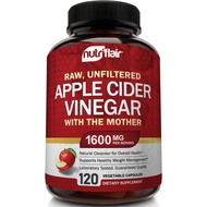NutriFlair Apple Cider Vinegar Capsules with The Mother - 120 Vegan ACV Pills