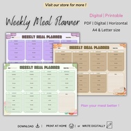 MEAL PLANNER | DIGITAL MEAL PLANNER | MONTHLY MEAL PLANNER