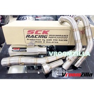 SCK RACING Y15ZR LC135 4S Full System Open Exhaust 2 Manifold 32mm + 35mm by AHM Production M3 LC4S Y15