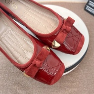 Parisian Style Large Size Ballet Flats Soft Bottom Square Head Butterfly Knot Casual Fashion Single 