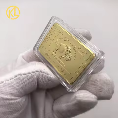 United States of America 1 Troy Ounce Buffalo Gold Bar Collectible Gold Plated Souvenir Collection G