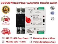 ATS Automatic Transfer Switch สวิตซ์สลับไฟ / แหล่งจ่าย Dual Power 2P/4P 100A 220VAC ยี่ห้อ GCDQCN รุ