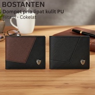 BOSTANTEN Men's Short Fold PU Leather Wallet
