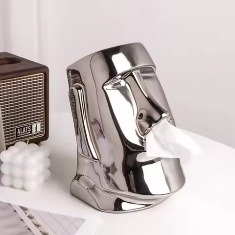 Creative Tissue Box Cover Luxury Coffee Table Napkin Holder Designer Sculpture Ornament Unique Abstr