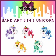 The Creation House - Unicorn Sand Art Craft Kit – Fun DIY Activity with 5 Fantasy Designs, Safe Colo