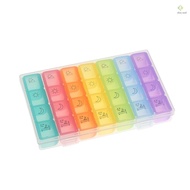 Storage Box Portable Weekly Prescription and Medication Case Organizer 7 Days 4 Times a Day Morning 