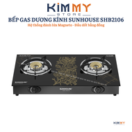BẾP GAS ĐÔI DƯƠNG KÍNH TIẾP KIỆM GAS SUNHOUSE SHB2022-SG - Bảo Hành 12 Tháng