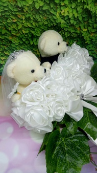 Bunga Hias Mobil Pengantin Boneka MJ02 free 6 bunga kecil perekat MAGNET Simple tp Mewah termurah